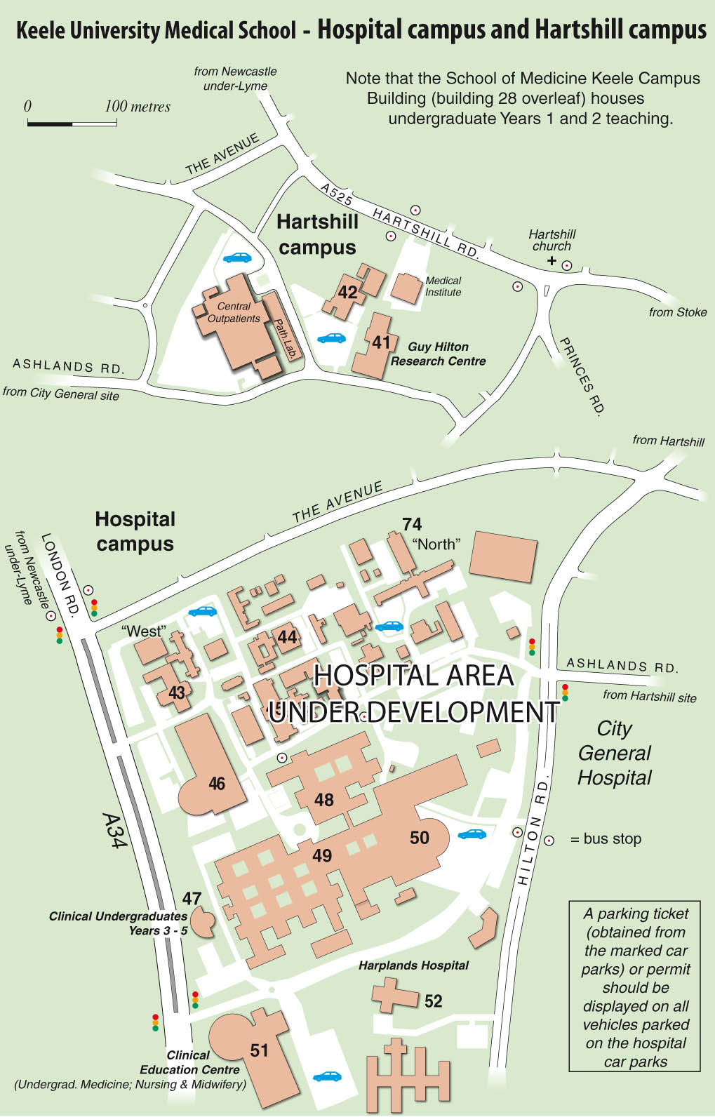 Maps Keele University   Hospital Campus 